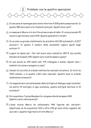 Problemi con le quattro operazioni