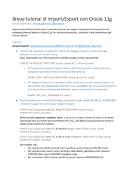 Breve tutorial di Import/Export con Oracle 11g