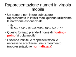 Rappresentazione numeri in virgola mobile