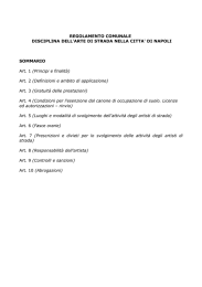 Regolamento comunale sulla disciplina dell`arte di strada nella città