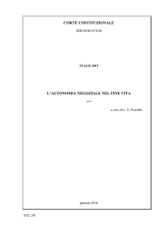 corte costituzionale l`autonomia negoziale nel fine vita