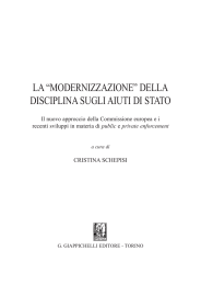 la “modernizzazione” della disciplina sugli aiuti di stato