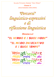 Percorso n.4 “IL VERBO E I SUOI MODI” “IL MODO INDICATIVO E I