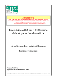 Linee Guida ARPA per il trattamento delle Acque reflue domestiche