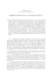 33. I rimedi contrattuali a favore dei terzi, in Riv. dir. civ., 2003, I, p. 357