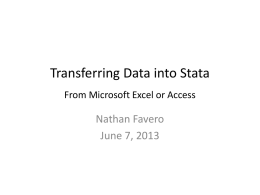 Transferring Data into Stata