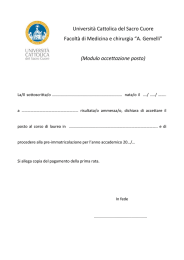 Modulo accettazione posto - Università Cattolica del Sacro Cuore