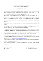 Comunicato Ufficiale Cerimonia di Premiazione