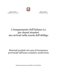 L`insegnamento dell`italiano L2 per alunni stranieri neo arrivati nella