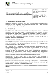 Autodenuncia esente da pena e procedura semplificata di ricupero