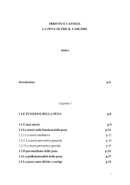 DIRITTO E CASTIGO. LA PENA OLTRE IL CARCERE. Indice