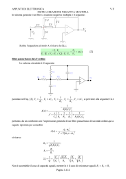 APPUNTI DI ELETTRONICA V F FILTRI A REAZIONE NEGATIVA