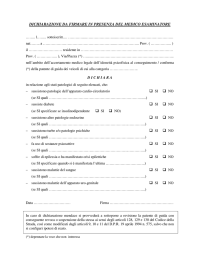 dichiarazione da firmare in presenza del medico esaminatore