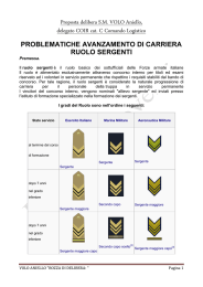 problematiche avanzamento di carriera ruolo sergenti