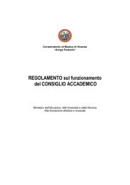 REGOLAMENTO sul funzionamento del CONSIGLIO ACCADEMICO