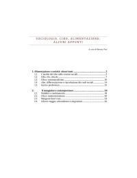 SOCIOLOGIA, CIBO, ALIMENTAZIONE: ALCUNI APPUNTI