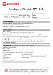 Mandato per addebito diretto SEPA – SDD