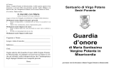 Documento di Iscrizione alla Guardia d`Onore alla Vergine Potente