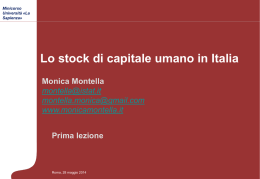 Capitale umano prima lezione