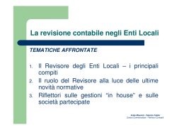 La revisione contabile negli Enti Locali