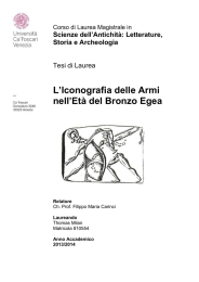 L`Iconografia delle Armi nell`Età del Bronzo Egea