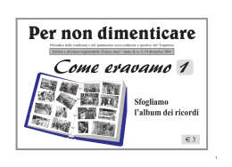 COME ERAVAMO n. 1, Sfogliamo l`album dei ricordi