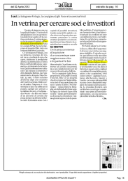 In vetrina per cercare soci e investitori