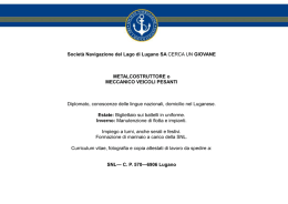 Società Navigazione del Lago di Lugano SA CERCA UN GIOVANE