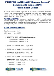 2&deg;TROFEO NAZIONALE &ldquo;Saranno Famosi&rdquo;