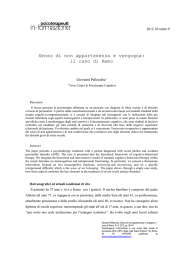 Giovanni Pellecchia Senso di non appartenenza e vergogna: il caso