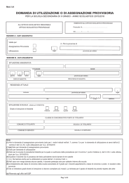 DOMANDA DI UTILIZZAZIONE O DI ASSEGNAZIONE PROVVISORIA