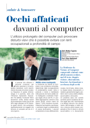 Occhi affaticati davanti al computer