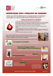 ISTRUZIONI PER I PRELIEVI DI SANGUE