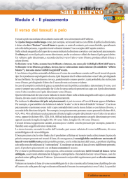 Modulo 4 - Il piazzamento Il verso dei tessuti a pelo