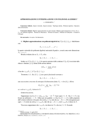 APPROSSIMAZIONE E INTERPOLAZIONE CON POLINOMI