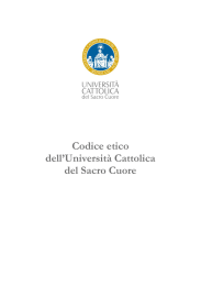 Codice etico dell`Universit&agrave; Cattolica del Sacro Cuore