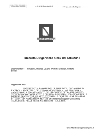 Decreto Dirigenziale n.282 del 8/09/2015 - Burc