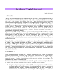 La violenza in TV e gli effetti sui minori