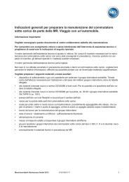 Indicazioni generali per preparare la manutenzione del