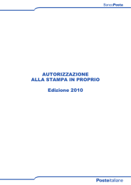 AUTORIZZAZIONE ALLA STAMPA IN PROPRIO Edizione 2010