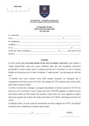 Modulo iscrizione come STUDENTE A TEMPO PARZIALE