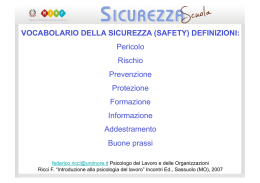 VOCABOLARIO DELLA SICUREZZA