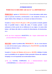 INTRODUZIONE PERICOLO E RISCHIO: QUALE E` LA DIFFERENZA?