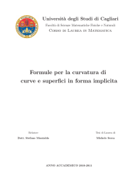 Formule per la curvatura di curve e superfici in forma implicita