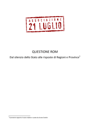 questione rom - Associazione 21 luglio