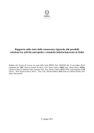 Rapporto sullo stato delle conoscenze riguardo alle possibili