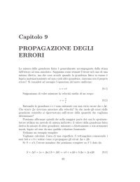 Capitolo 9 PROPAGAZIONE DEGLI ERRORI