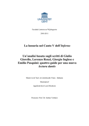 La lussuria nel Canto V dell`Inferno Un`analisi basata sugli scritti di