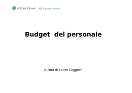 Budget del personale - Scuola di Formazione IPSOA