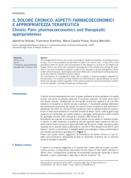 IL DOLORE CRONICO: ASPETTI FARMACOECONOMICI E